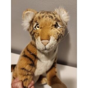 Hansa Sitting Tiger Cub Plush 4263 Realistic Handmade Stuffed‎ Animal Seated Cat